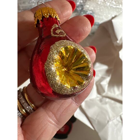 Vintage Mercury glass ornament set 1950s 1960s stocking teddy doll grannycore - Picture 6 of 7